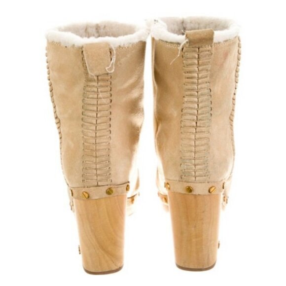 Veronica Beard Daxi Suede Shearling Clog Boots – Size 8.5 - Picture 6 of 7